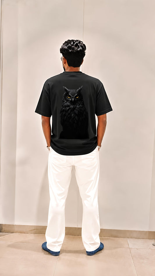Focus – Men’s Oversized Owl Graphic Printed T-Shirt