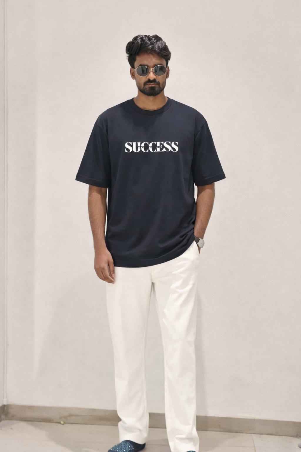 Success Print Men’s Oversized T-Shirt – Premium Cotton Fit