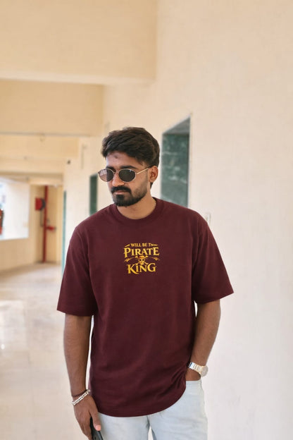 Pirate King Men’s Oversized Graphic T-Shirt – Premium Cotton Fit