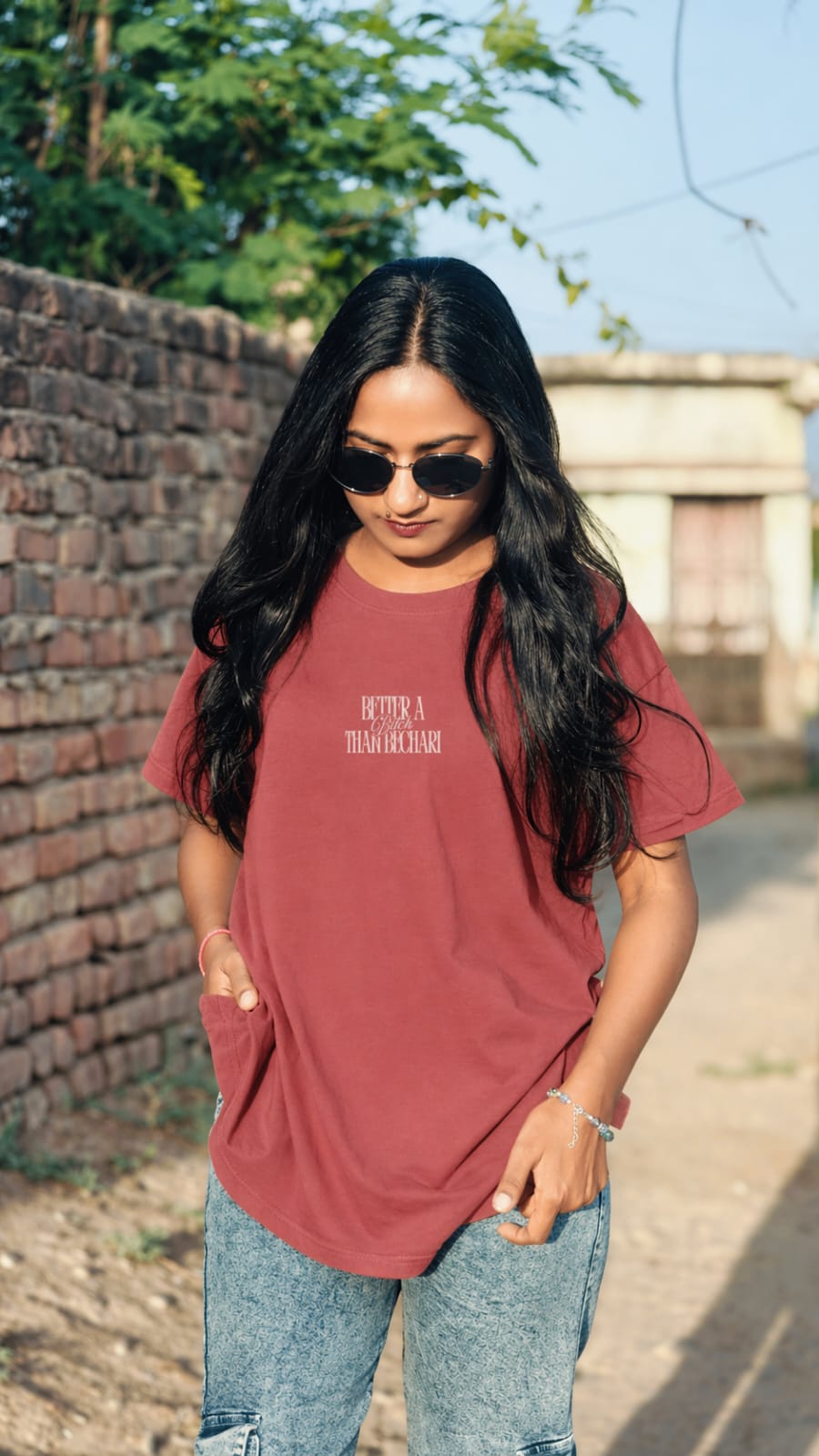 Not a Bechari Women’s Oversized T-Shirt – Premium Cotton Fit
