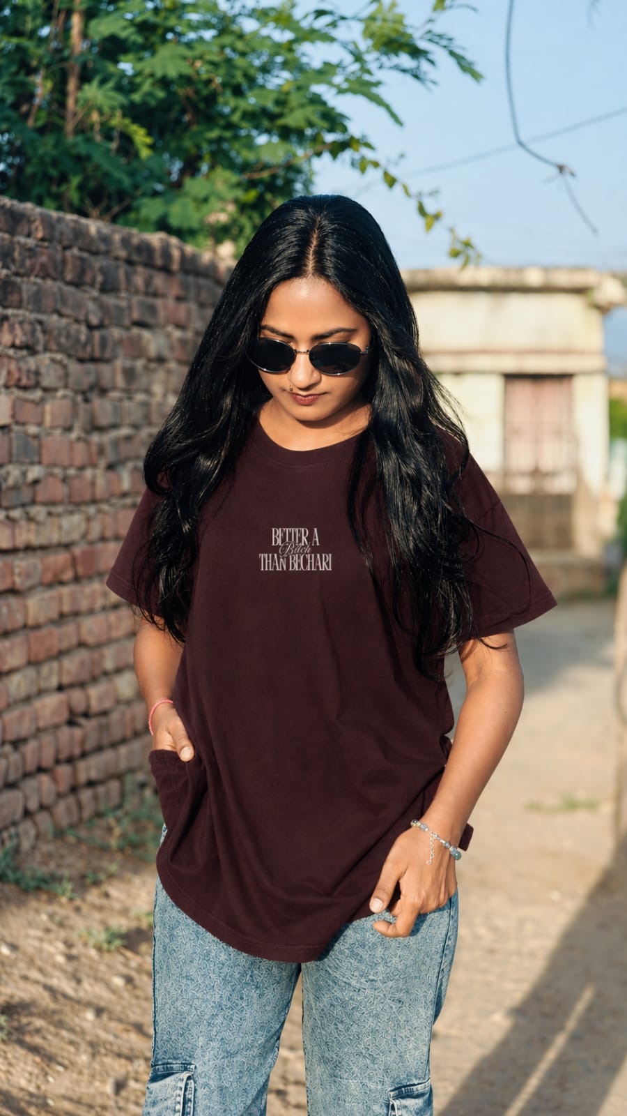 Not a Bechari Women’s Oversized T-Shirt – Premium Cotton Fit