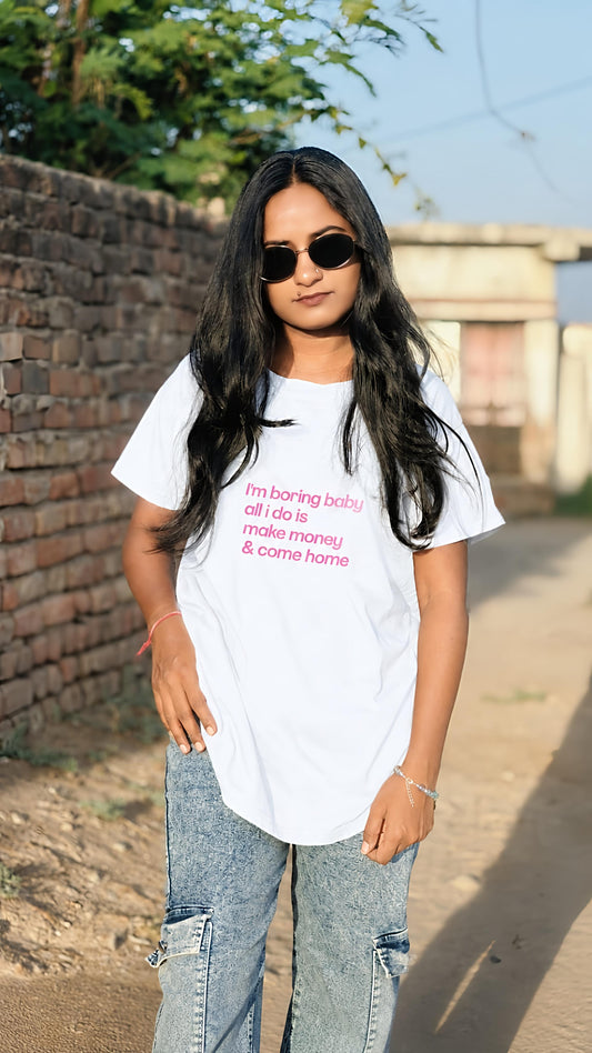 Boring Baby – Women’s Minimal Oversized T-Shirt