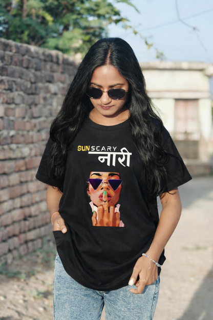SunScary Naari Oversized T-Shirt for Women – Premium Cotton Fit