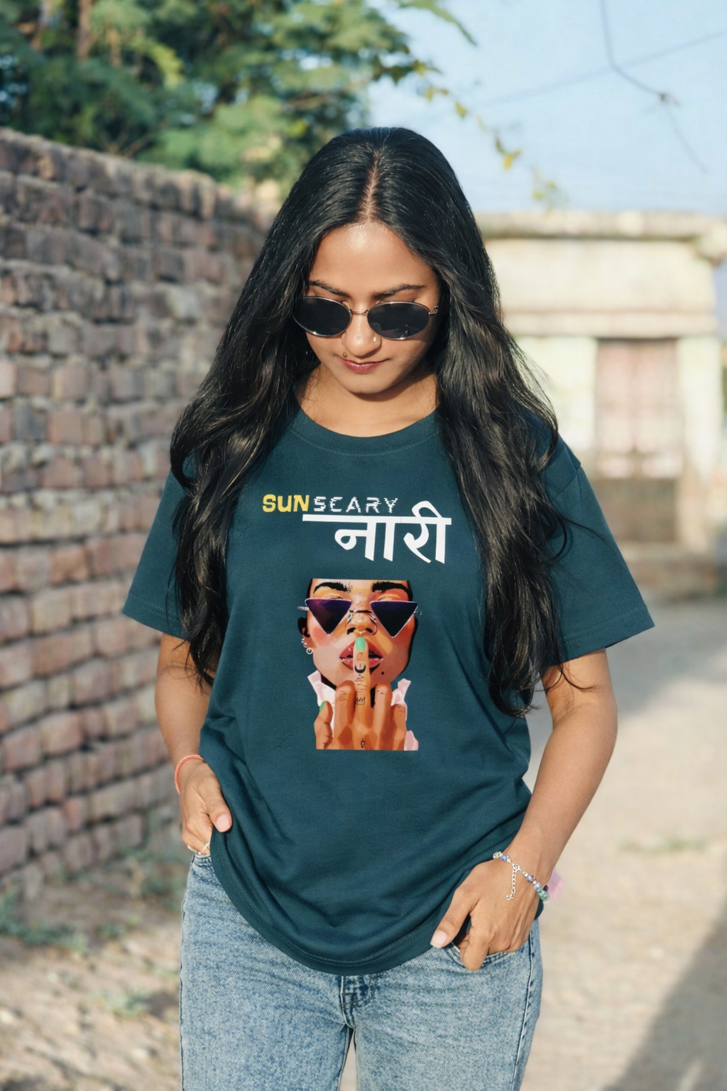 SunScary Naari Oversized T-Shirt for Women – Premium Cotton Fit