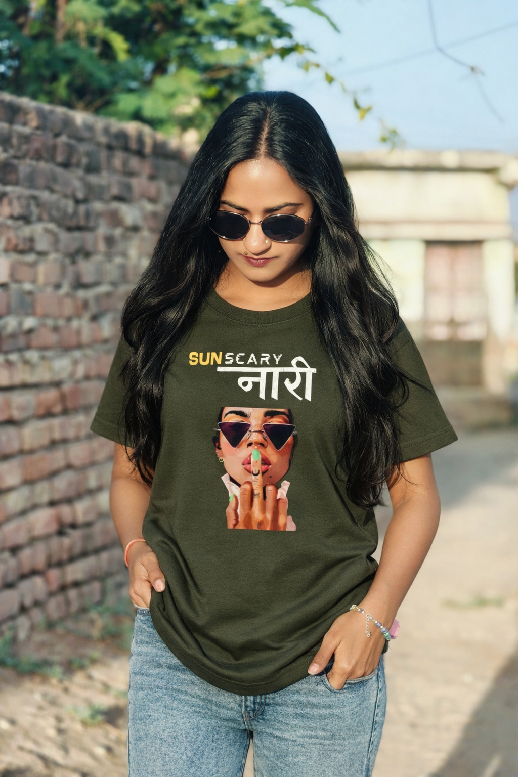 SunScary Naari Oversized T-Shirt for Women – Premium Cotton Fit
